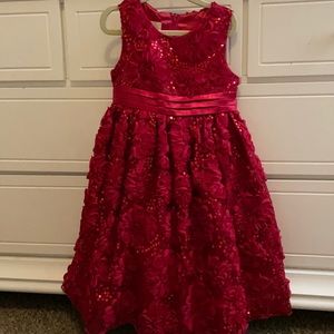 Red Sequined Holiday Dress Size 6